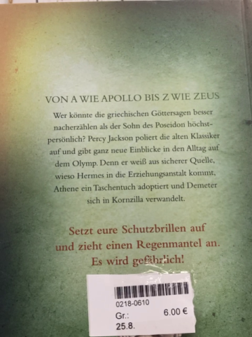  Buch Percy Jackson - Griechische Göttersagen