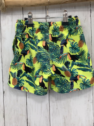   Badeshorts  Gr. 92  hellgrün Vögel Blätter Ananas 