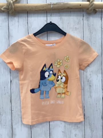   T-Shirt  Gr. 116  orange Bluey + Bingo 
