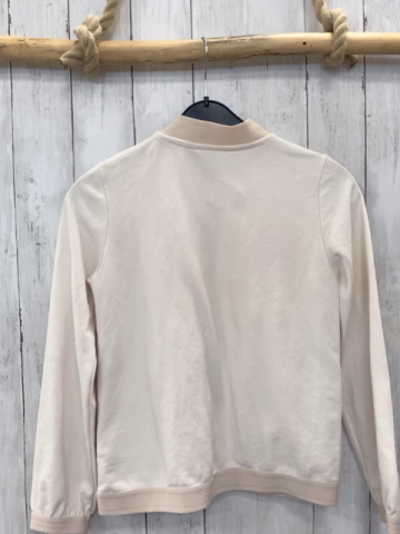   Sweatjacke   Gr. 140  creme lochstickerei beige Bund 
