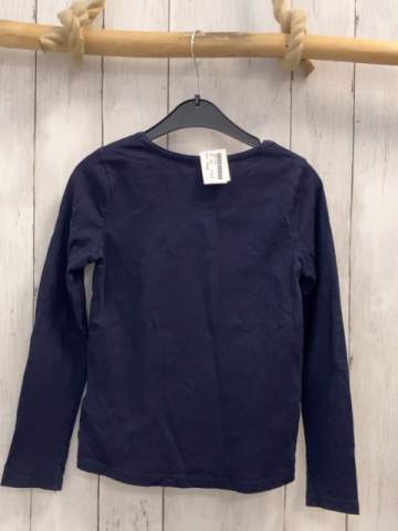 Okaidi  Langarmshirt  Gr. 128  blau Pailettenherz 