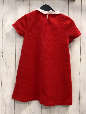 Zara  Kleid  Gr. 122  rot Rippen weißer Kragen 