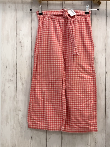 Vertbaudet  Hose  Gr. 134  rot weiß kariert mit Gürtel