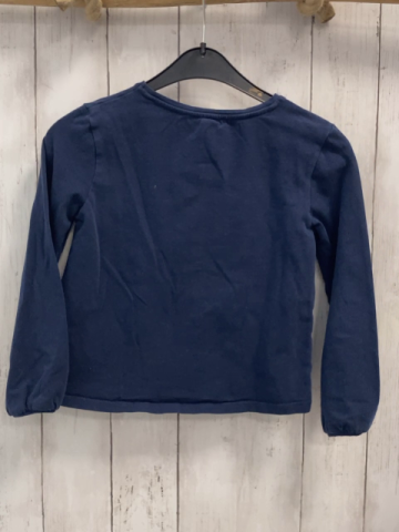 Okaidi  Langarmshirt  Gr. 128  blau Blumen mit Pailetten 