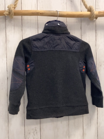 Gaastra  Fleecejacke  Gr. 116  grau blaue Aufnäher mit orange Nähte Schrit 