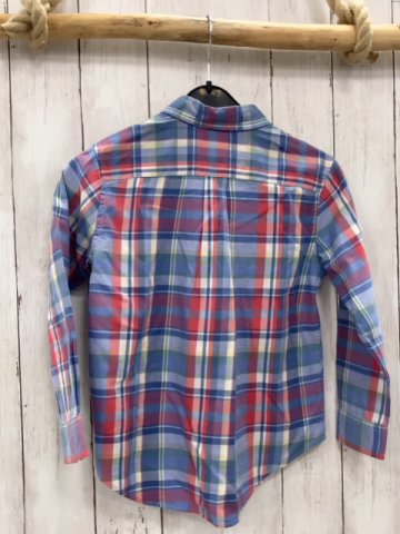 Ralph Lauren  Hemd  Gr. 116  hellblau blau rot gelb grün weiße kariert 