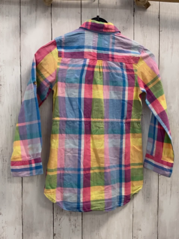 H&M  Bluse  Gr. 116  hellblau pink rosa hellgrün gelb orange kariert