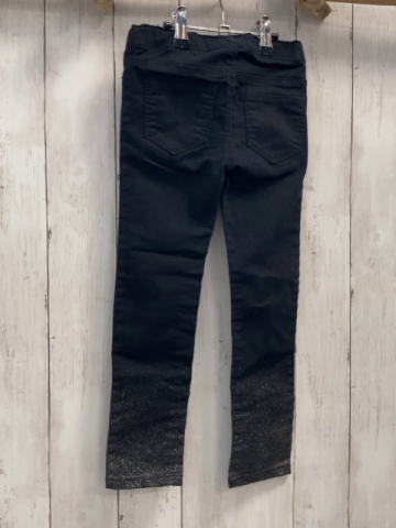 H&M  Jeggings  Gr. 110  schwarz silber Glitzer am Saum 