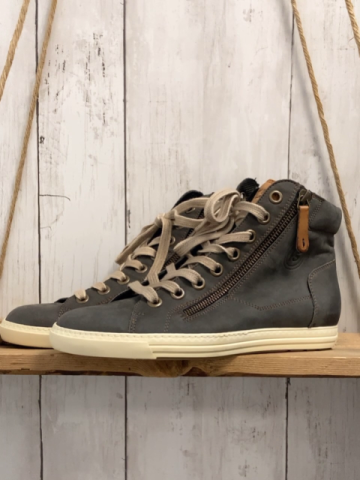 Paul Green  Boots  Gr. 37  grau braune Applikationen hellgraue Schnürsenkel