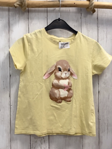 H&M  T-Shirt  Gr. 134  gelb Hase 