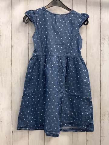 Dopodopo Kleid  Gr. 128  blau Jeans weiße Herzen 