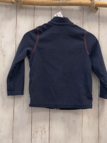 Decathlon  Fleecejacke  Gr. 110  blau grauer Bund + Reißverschluss hellrote Nähte 