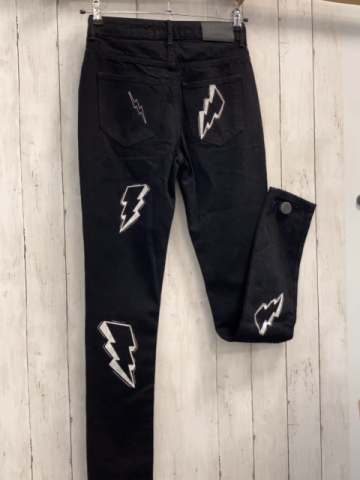 neu MAN  Hose Gr. 30  schwarz Jeans weiße Blitze