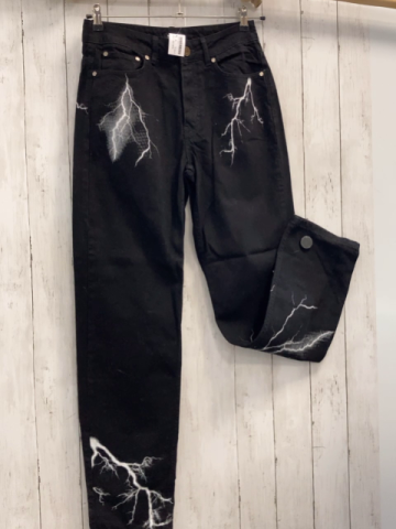 neu MAN  Hose Gr. 30  schwarz Jeans weiße Blitze
