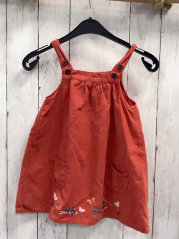   Kleid  Gr. 92  rot Kord Blumen 