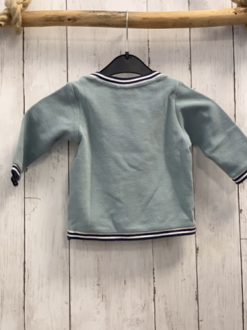 Hummel  Pullover  Gr. 74  mint mit Glitzer blau weißer Streifenbund