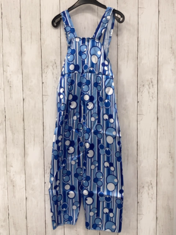 neu  Karnevalkostüm  Gr. 116  Latzhose blau hellblau weiße Streifen mit Punkten