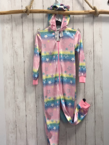 neu  Karnevalkostüm  Gr. 122/128  bunte Pastellstreifen mit Sternen Kapuze mit Einhorngesicht silber Flügel NP 24,99€
