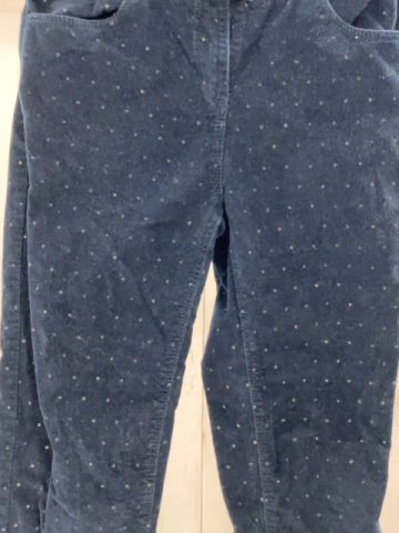 vertbaudet Hose Gr. 152  blau Kord Glitzerpunkte Bund verstellbar