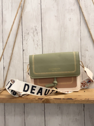 Tasche mint weiß beige Blumen