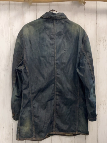 Hugo Boss  Jeansjacke  Gr. 50  dunkelblau rost Nähte braune Knöpfe 