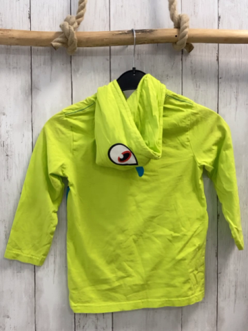   Langarmshirt  Gr. 128  hellgrün Kapuze petrol Drache Schrift 