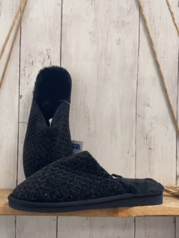 neu Hausschuhe Gr. 37  schwarz mit Glitzer