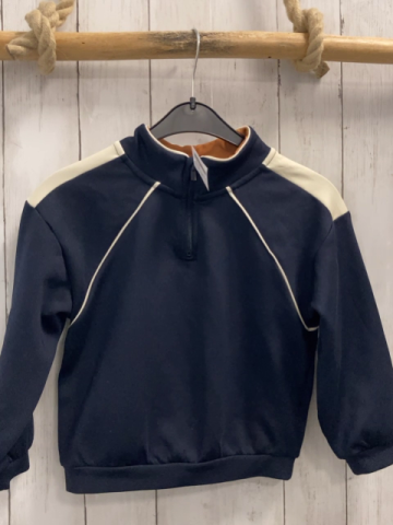 H&M  Pullover  Gr. 110  blau wieße Streifen an den Schultern Reißverschluss 