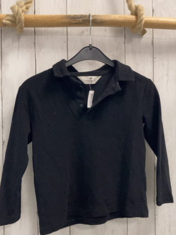 H&M  Pullover  Gr. 110  schwarz Struktur Polokragen