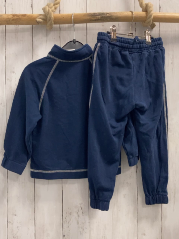 2tlg H&M Pullover + Jogginghose  Gr. 104  blau weiße Nähte 