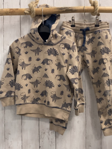 2tlg  Pullover + Jogginghose  Gr. 110  beige graue Dinos 