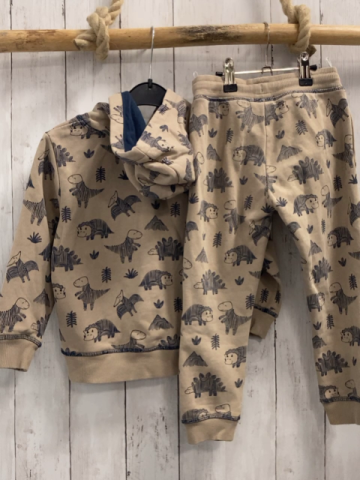 2tlg  Pullover + Jogginghose  Gr. 110  beige graue Dinos 