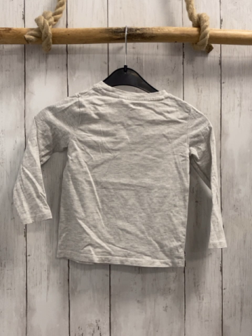   Langarmshirt  Gr. 104  hellgrau Schulbus mit Tieren