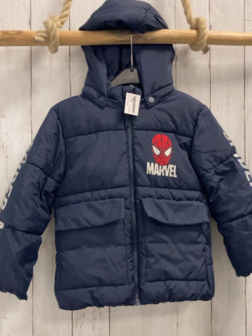 H&M Winterjacke  Gr. 110  blau Kapuze Spiderman 