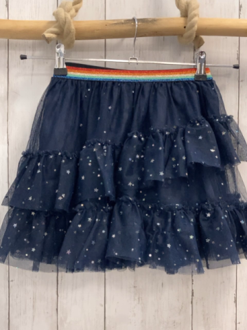  Rock Gr. 116  blau Tüll Sterne Glitzerbund