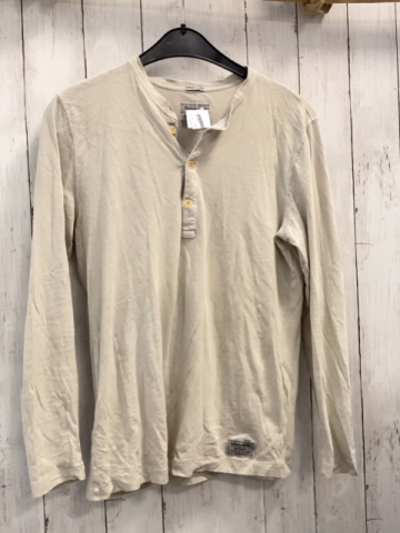 Abercrombie  Langarmshirt Gr. XS  beige Knopfleiste 