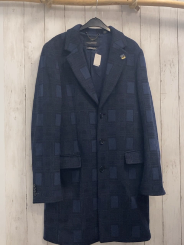 Scotch & Soda  Mantel Gr. S  blau schwarz kariert wolloptik 
