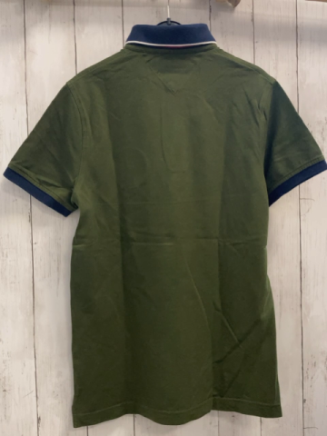 Tommy Hilfiger Poloshirt Gr. S oliv blauer Bund + Kragen