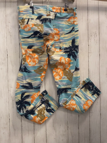 G-Star Hose Gr. 31/34  blau beige orange ocker Blumen