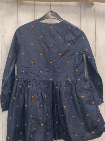 Catimini  Kleid  Gr. 128  blau ocker Herzen 