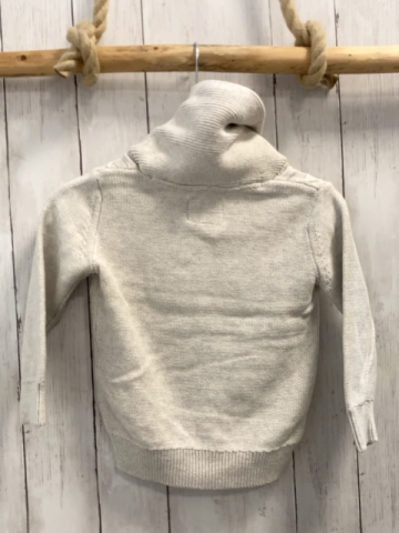  Pullover Gr. 104  grau großer Kragen Strick Zöpfe