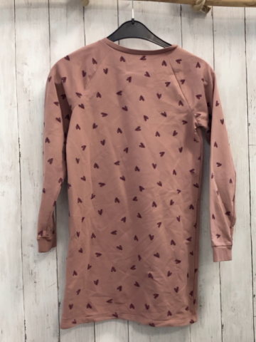 vertbaudet Kleid Gr. 140  altrosa Herzen Glitzerschrift