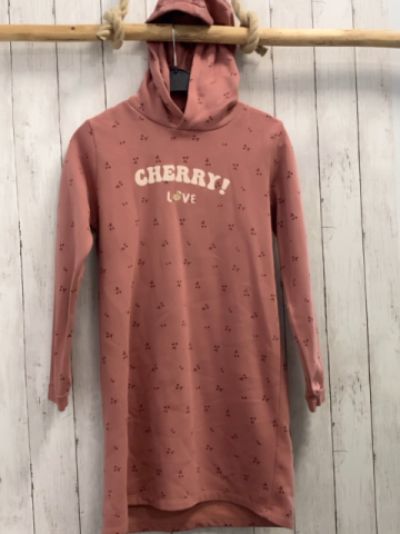 vertbaudet Kleid Gr. 158  lachs Kirschen weiße Schrift