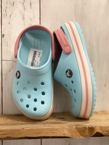 Crocs  Gummischuhe  Gr. 29  hellblau rosa Riemen weiß rosa Sohle