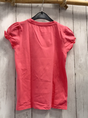   T-Shirt  Gr. 128  hellrot bunter glänzender Schmetterling 