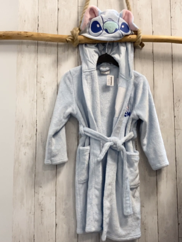 Disney  Bademantel  Gr. 122/128  hellblau Plüsch Kapuze Stitch 