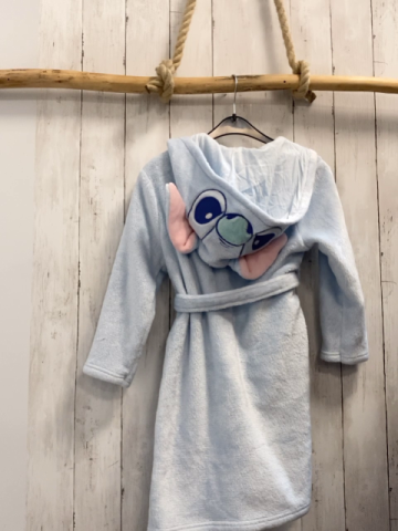 Disney  Bademantel  Gr. 122/128  hellblau Plüsch Kapuze Stitch 