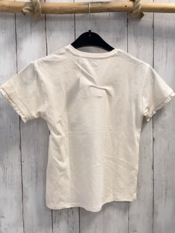   T-Shirt Gr. 134  creme bunter Bogen mit Pailetten Blumen 