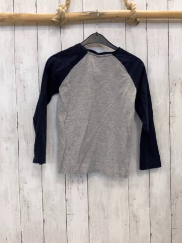 S´Oliver  Langarmshirt  Gr. 128  grau Roboter blaue Ärmel 