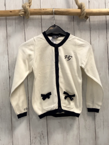Vingino Strickjacke Gr. 116  weiß schwarzer Bund 